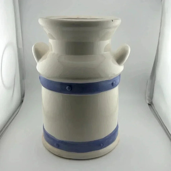 10” Vtg Old Fashion Farmhouse Country Style Ceramic Cookie Jar 3D Milk Can - Picture 5 of 12